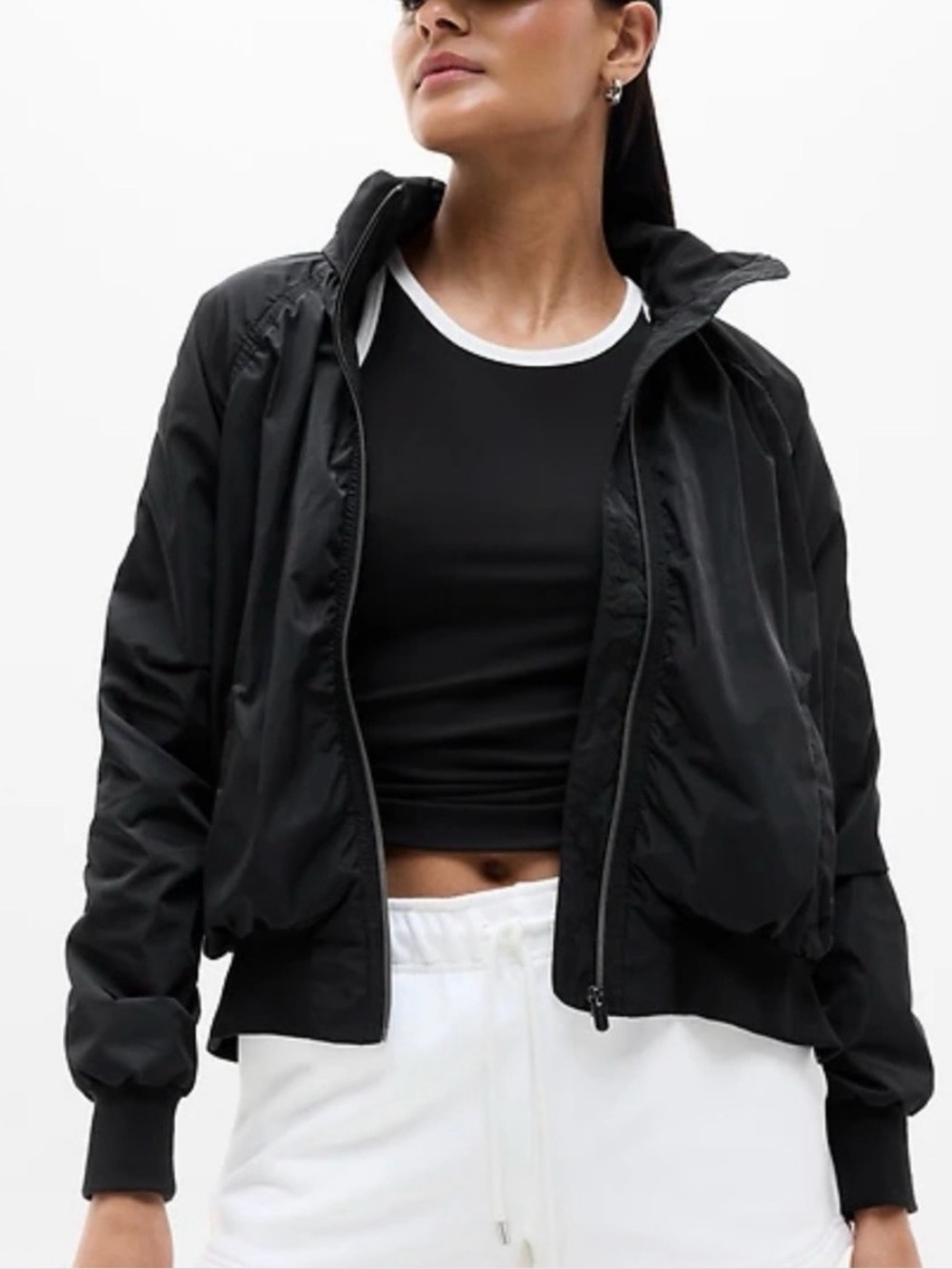 Athleta Jetset Bomber Black M